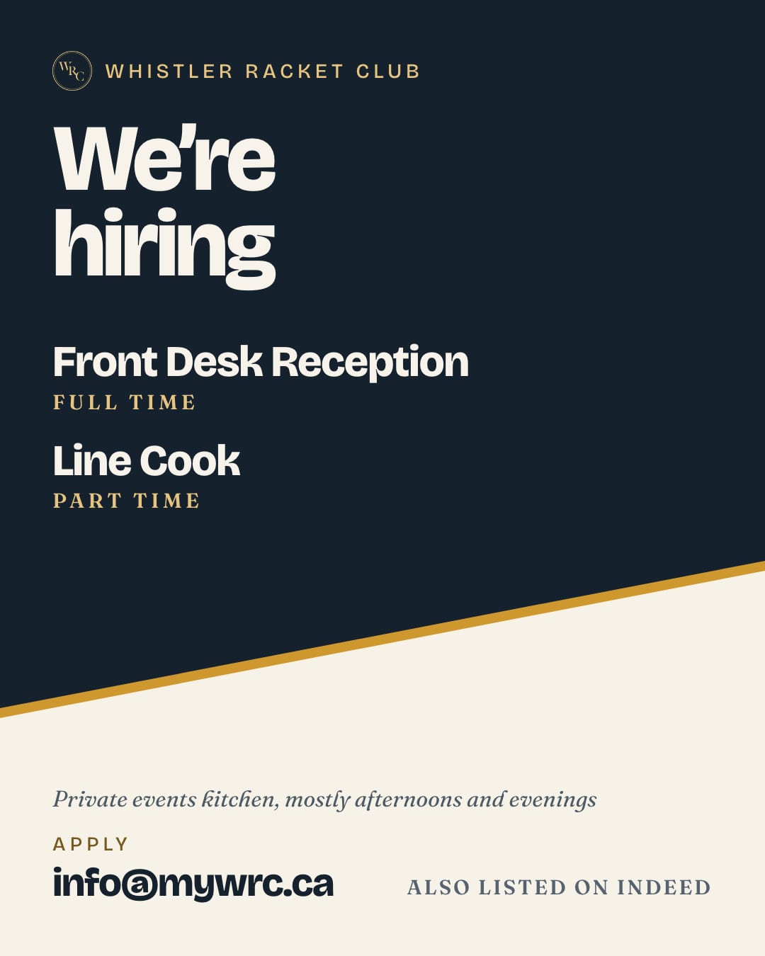 Hiring card, style K: Diagonal